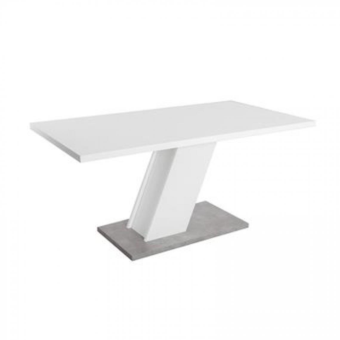 Nouvomeuble - Table avec pied central blanche design OPALINE - Tables à manger
