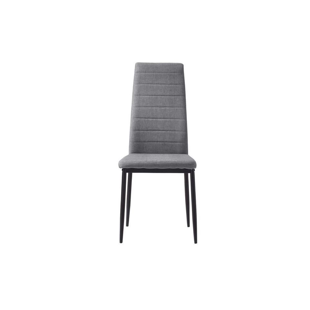 marque generique - CHAISE LAUREATE Lot de 6 chaises de salle a manger en métal noir - Tissu gris chiné - Contemporain - L 44 x P 43 cm - Chaises