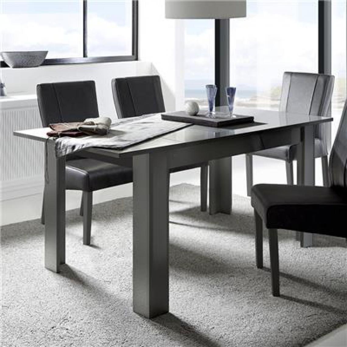 Nouvomeuble - Table extensible gris laqué design SANDREA 2 - Tables à manger