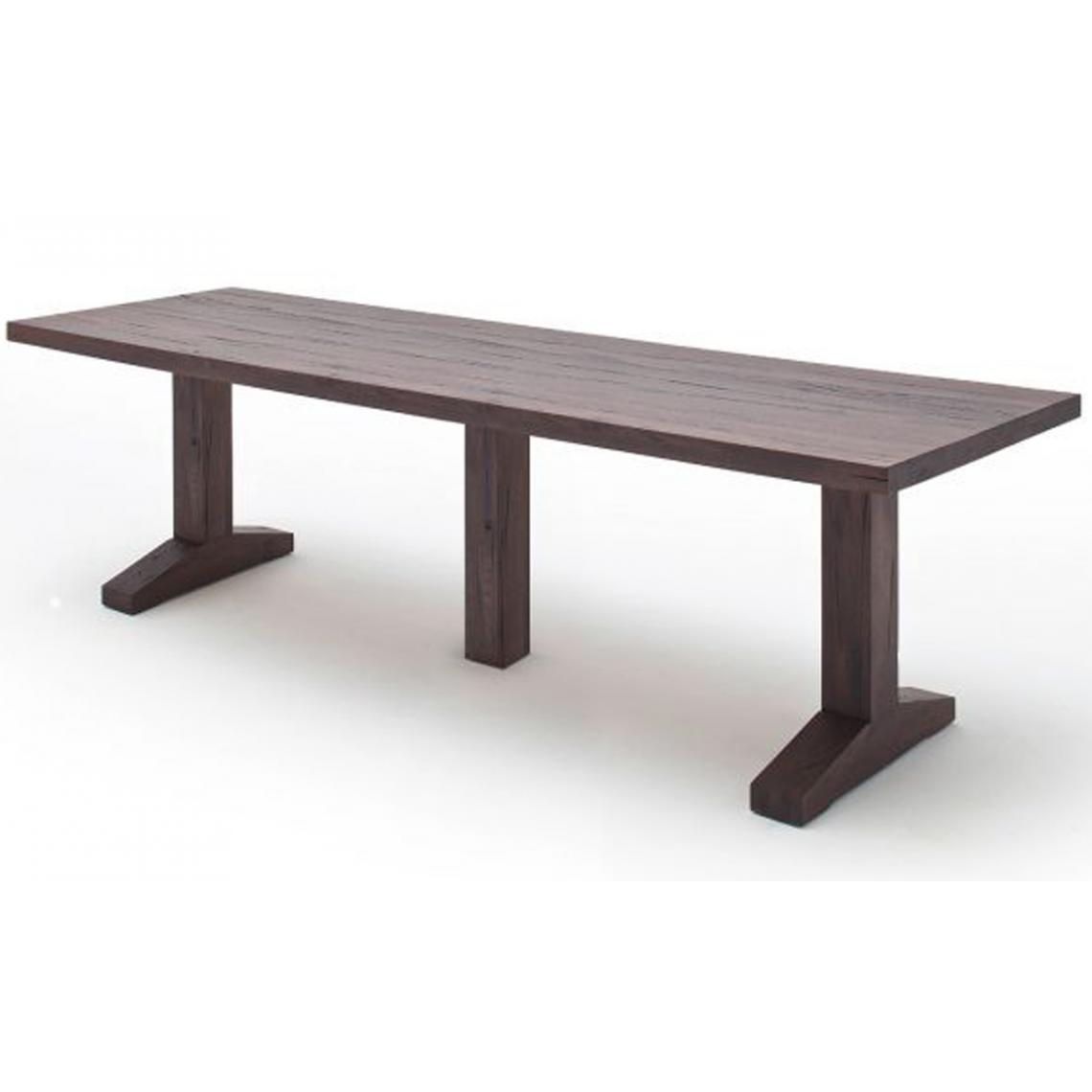 Pegane - Table à manger en chêne massif, patiné laqué - L.300 x H.76 x P.120 cm -PEGANE- - Tables à manger