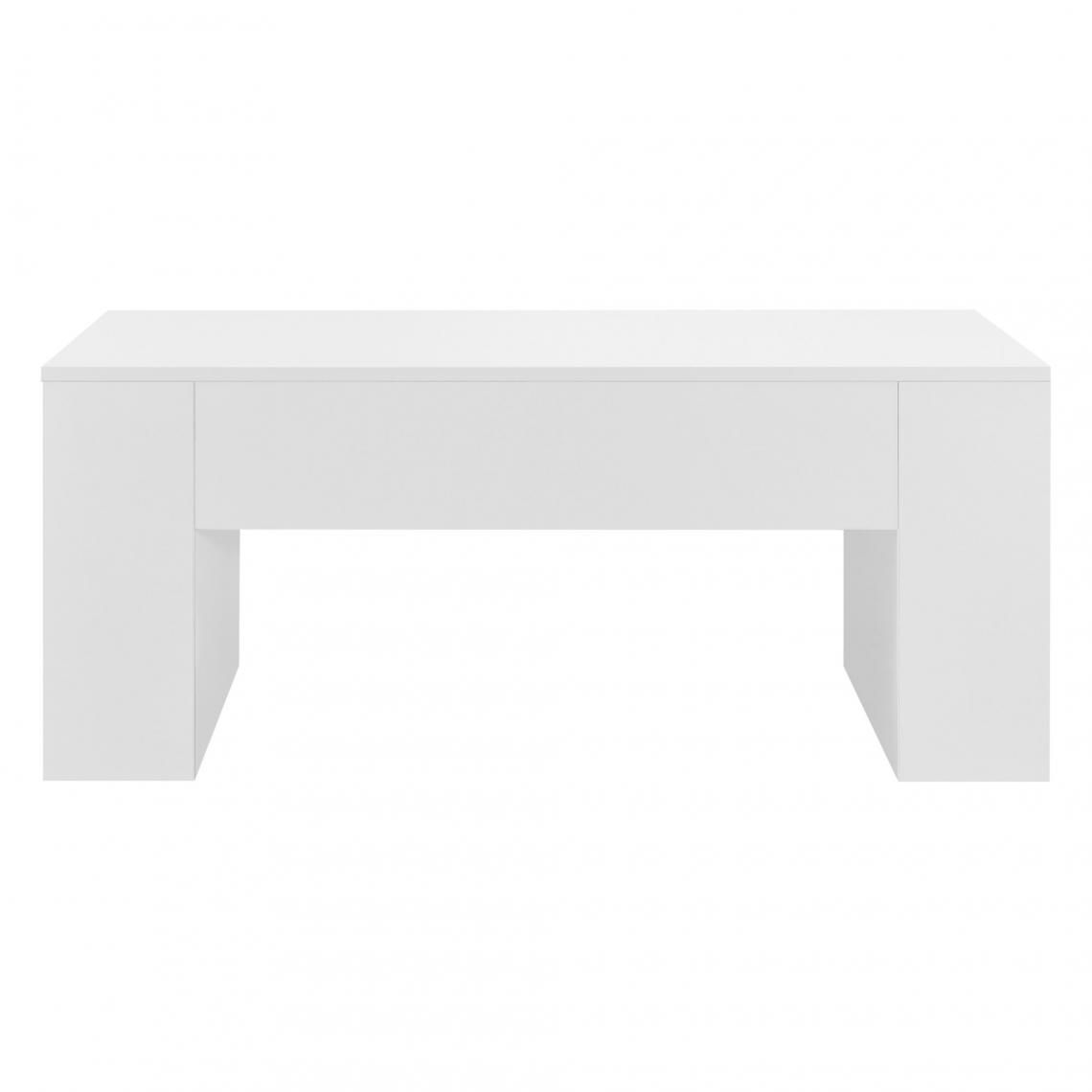 Helloshop26 - Table basse rectangulaire pour salon 100 cm blanc brillant 03_0006174 - Tables basses