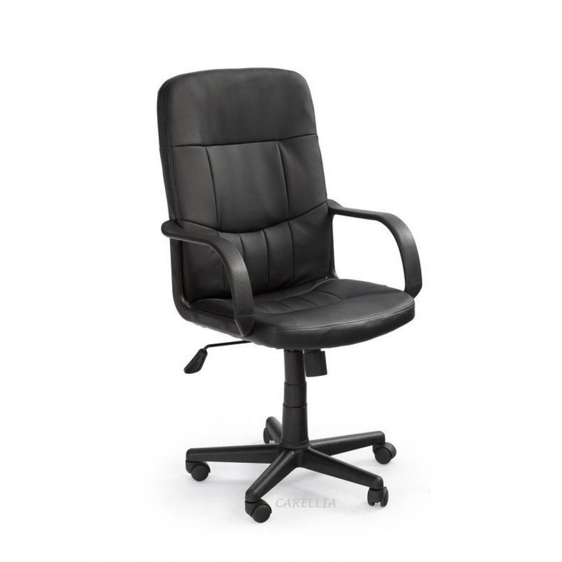 Carellia - DENZEL chaise de bureau en cuir synthétique - Noir - Chaises