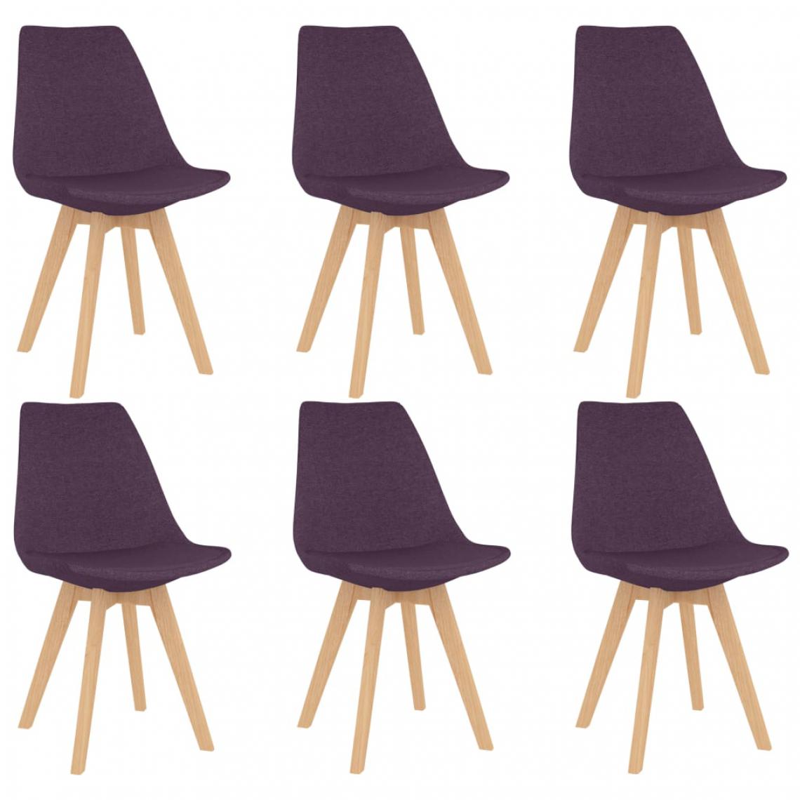 Chunhelife - Chunhelife Chaises de salle à manger 6 pcs Violet Tissu - Chaises