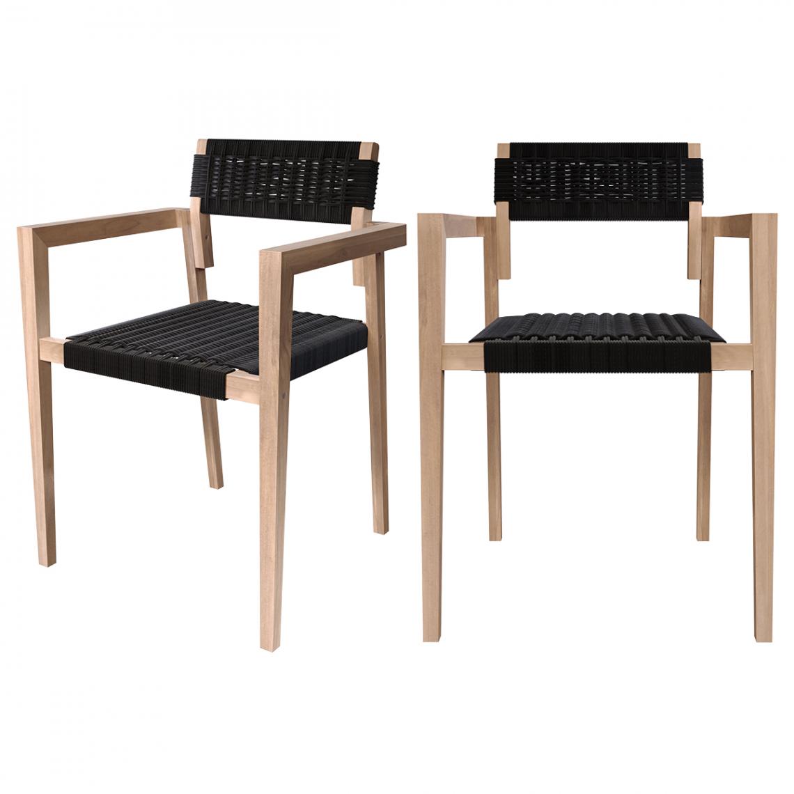 Rendez Vous Deco - Chaise de jardin Kapua (lot de 2) - Chaises