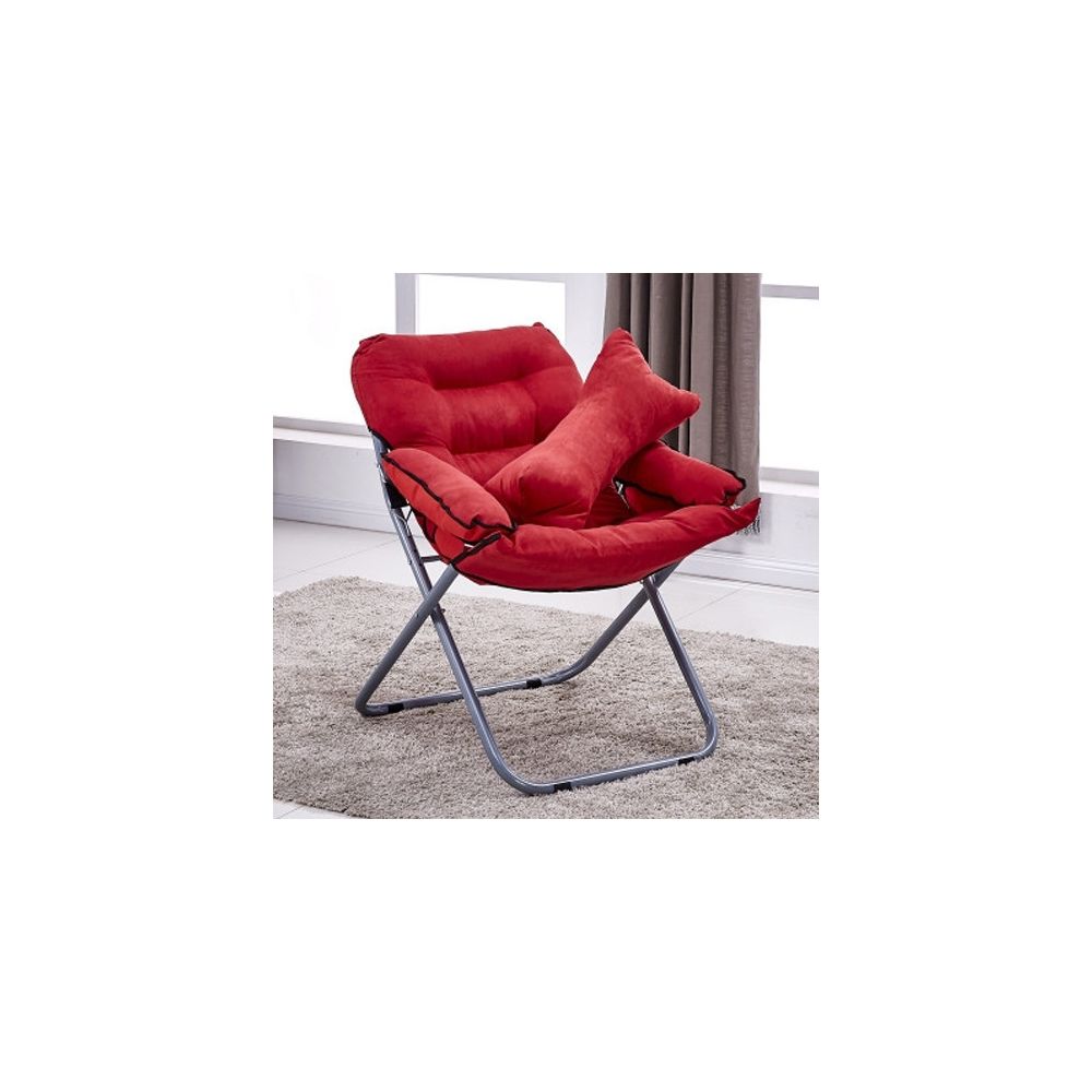Wewoo - Salon créatif pliant paresseux canapé chaise simple longue tatami avec oreiller rouge - Chaises