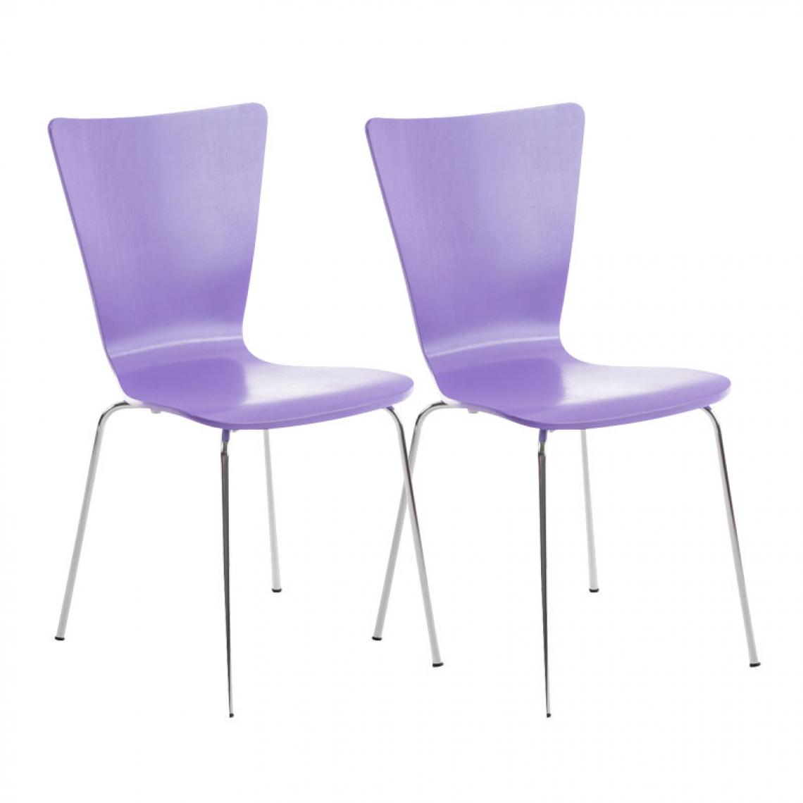 Icaverne - Contemporain Lot de 2 chaises visiteurs edition Jakarta couleur violet - Chaises
