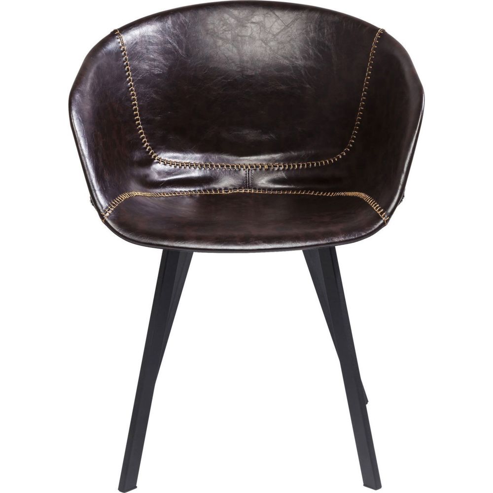 Karedesign - Chaise avec accoudoirs Lounge marron Kare Design - Chaises