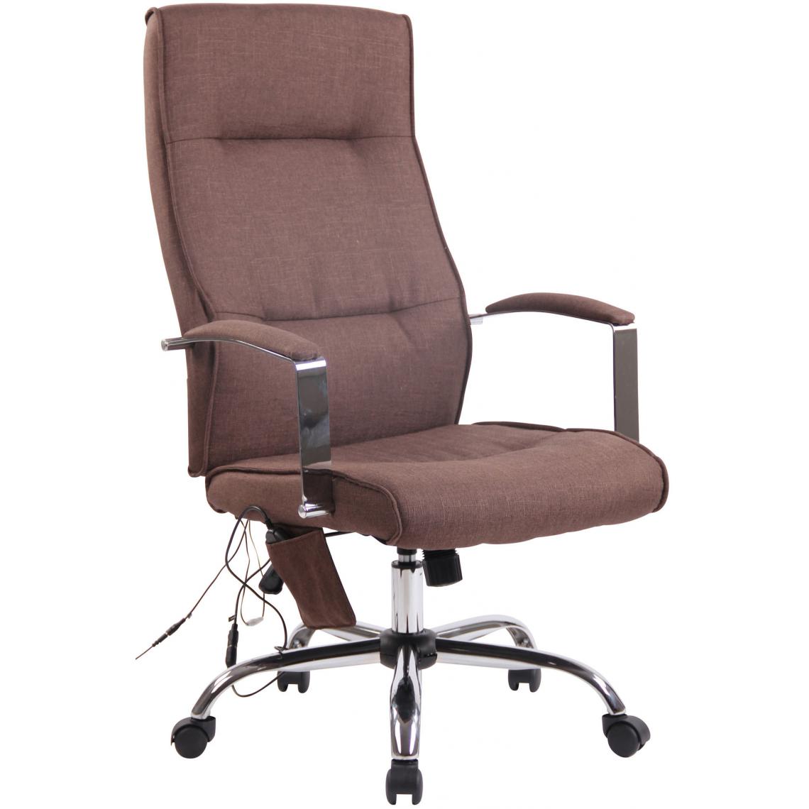 Icaverne - Stylé Chaise de bureau en tissu Reykjavik avec fonction de massage couleur marron - Chaises