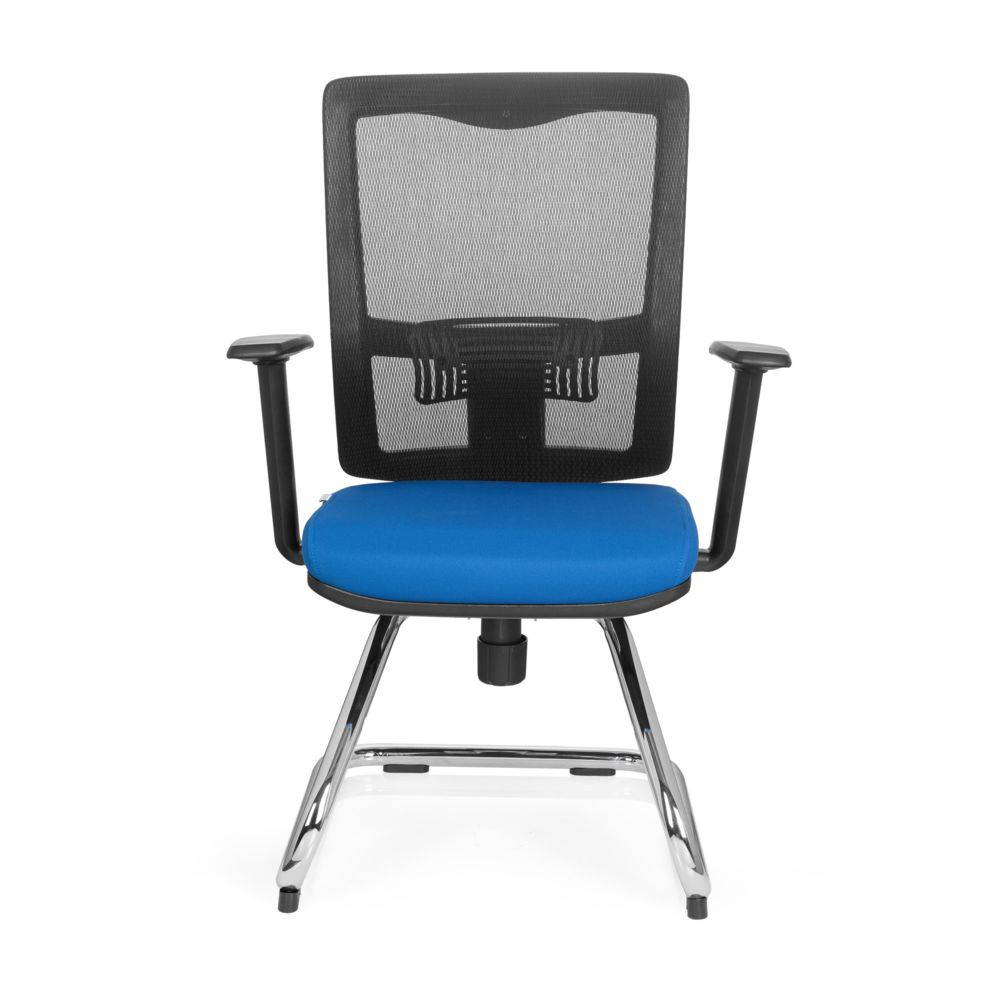 Hjh Office - Chaise visiteur / chaise de conférence / chaise CARLTON PRO V tissu noir / bleu hjh OFFICE - Chaises