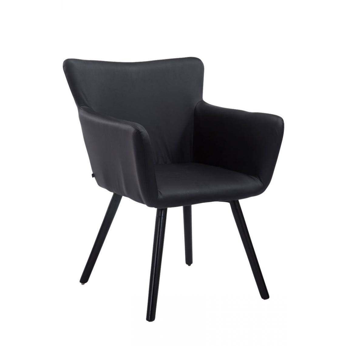 Icaverne - Splendide Chaise visiteur ligne Mascate noire couleur noir - Chaises