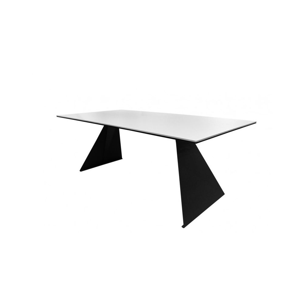 Meubletmoi - Table basse plateau céramique blanc - OPALE - Tables basses
