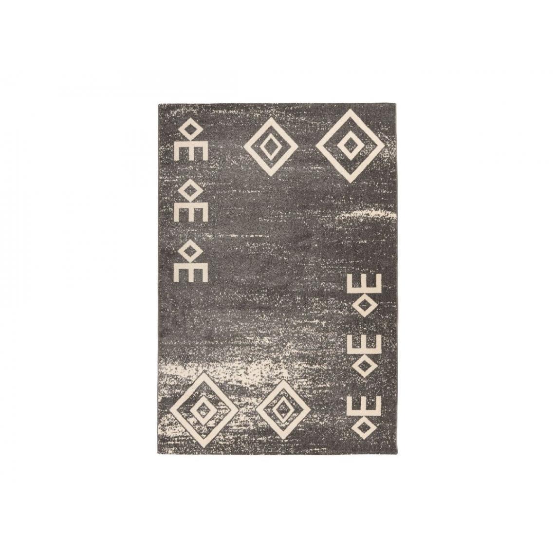 Bobochic - BOBOCHIC Tapis poil mi-long rectangulaire MAHORIA motif ethnique Gris 120x170 - Tapis