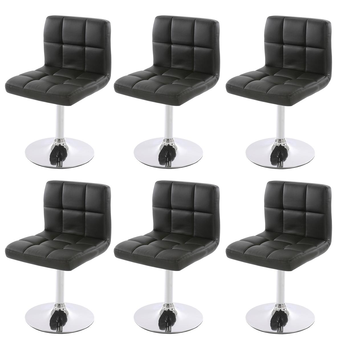 Mendler - Lot de 6 chaises de salle à manger Kavala, pivotante, similicuir, gris - Chaises