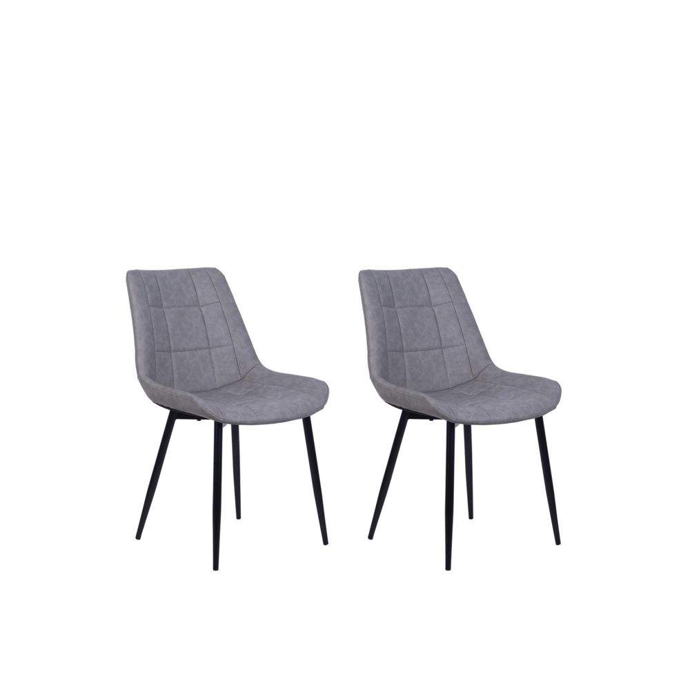 Beliani - Beliani Lot de 2 chaises en simili-cuir gris MELROSE - beige - Chaises