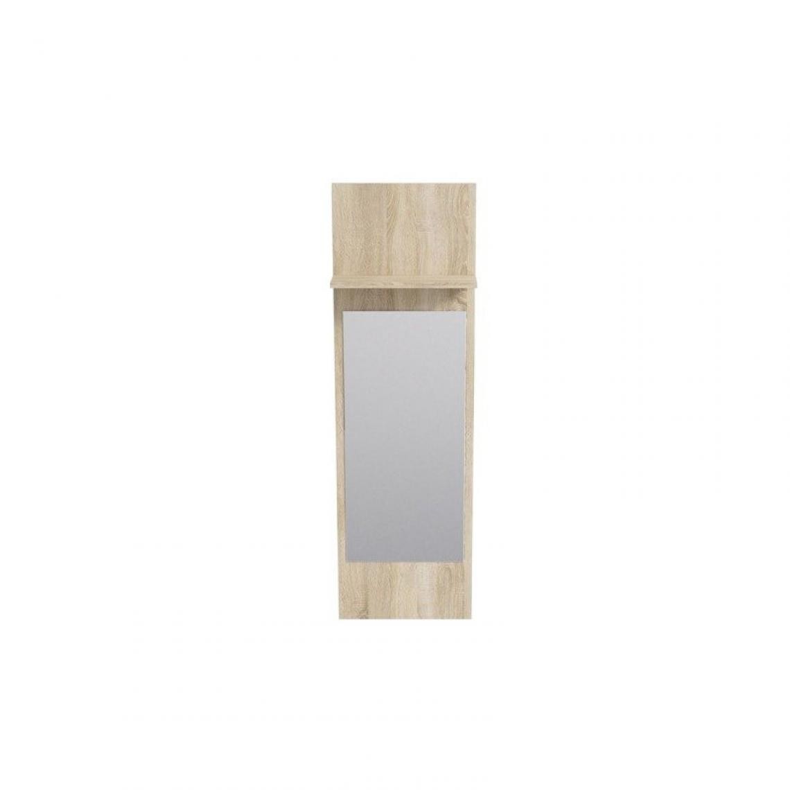 Ac-Deco - Panneau miroir pour l'entrée - Merlin - 129 x 40 cm - Chêne Sonoma - Rangements à chaussures