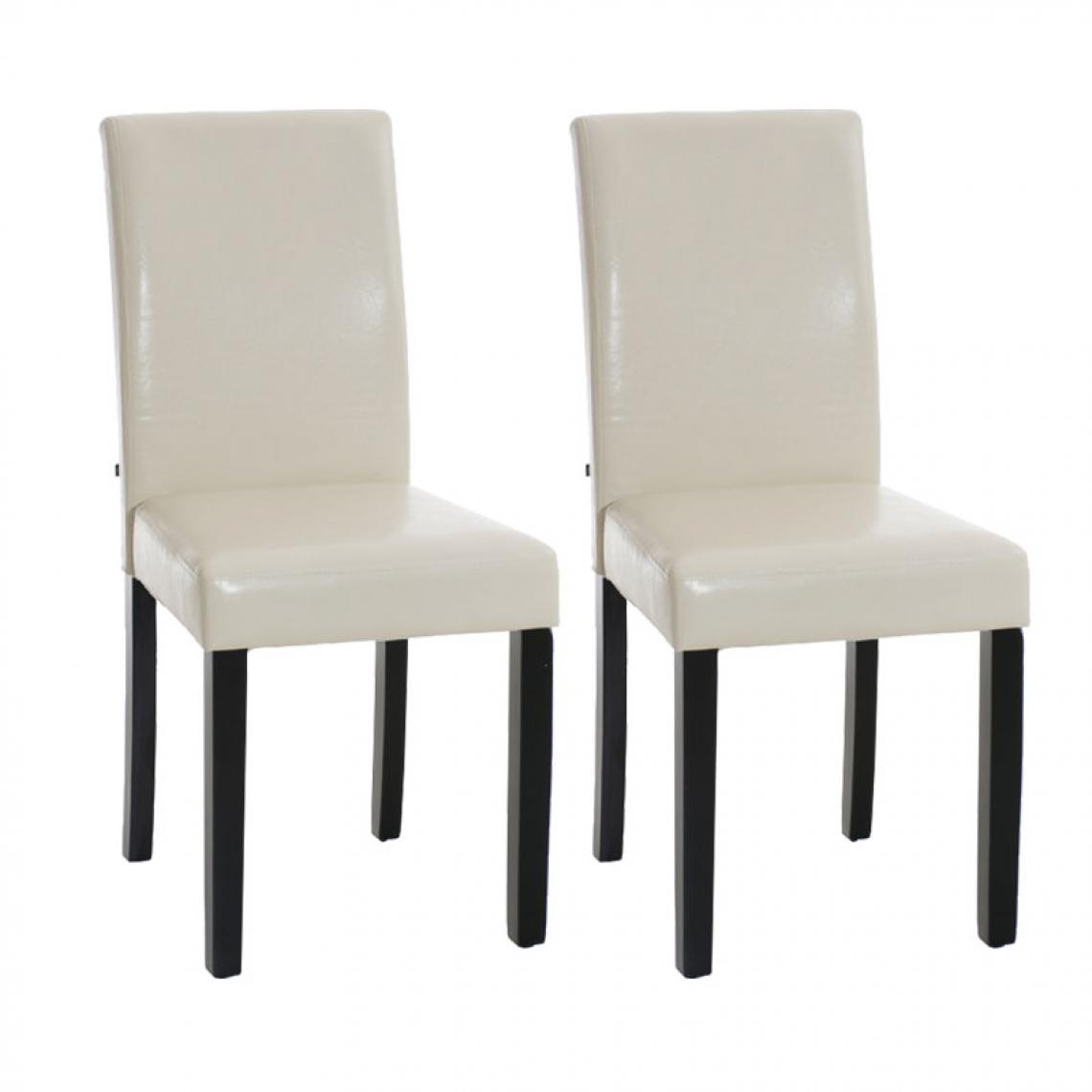 Icaverne - Stylé Lot de 2 chaises de salle à manger famille Rabat noir couleur crème - Chaises