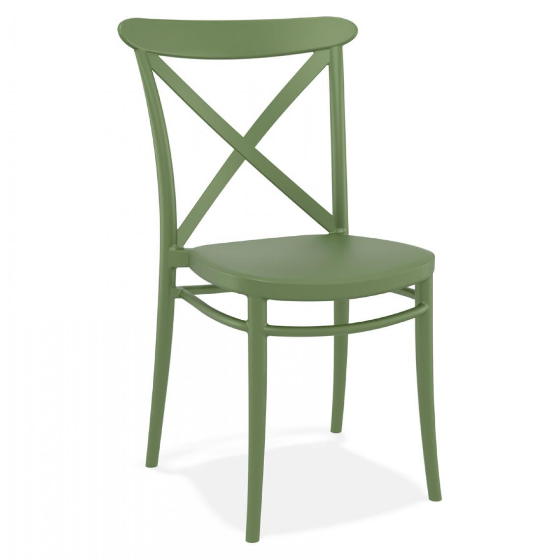 Alterego - Chaise empilable 'JACOB' style rétro en matière plastique verte - Chaises