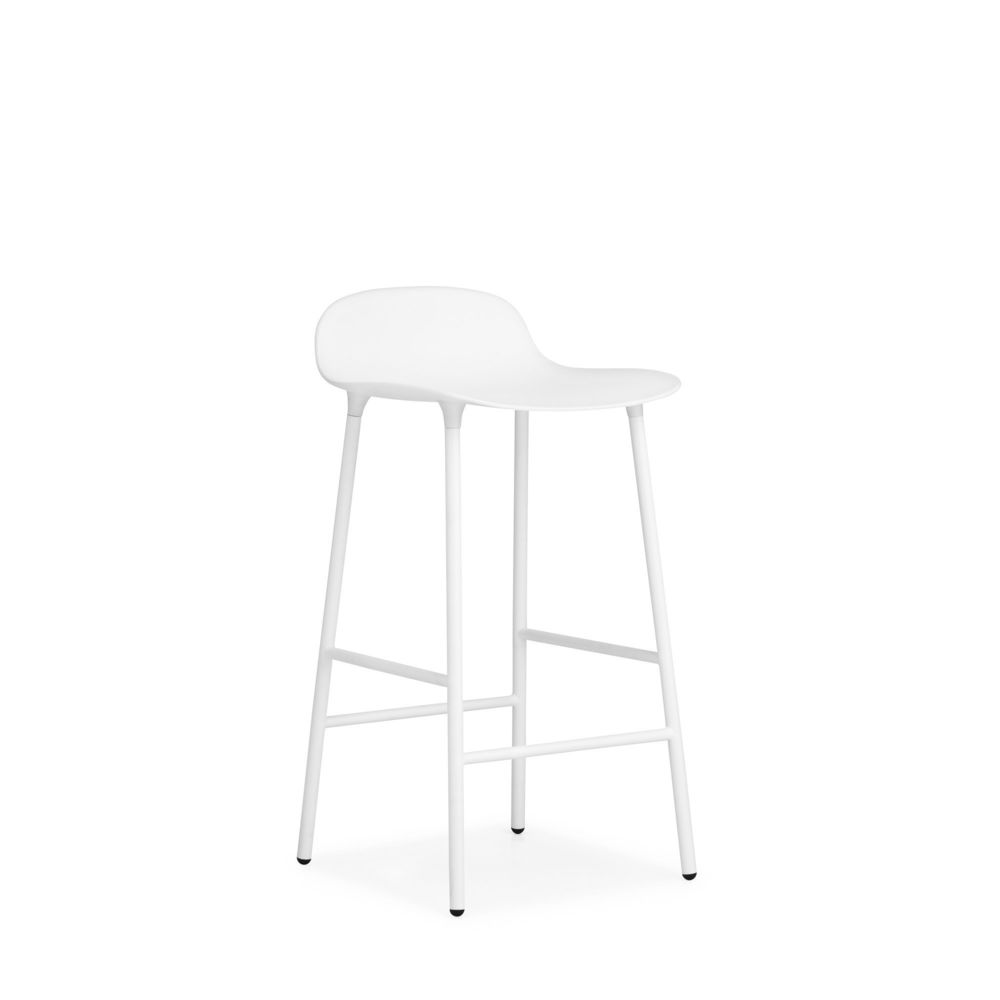 Normann Copenhagen - Chaise de bar avec structure en métal - blanc - 65 cm - Tabourets
