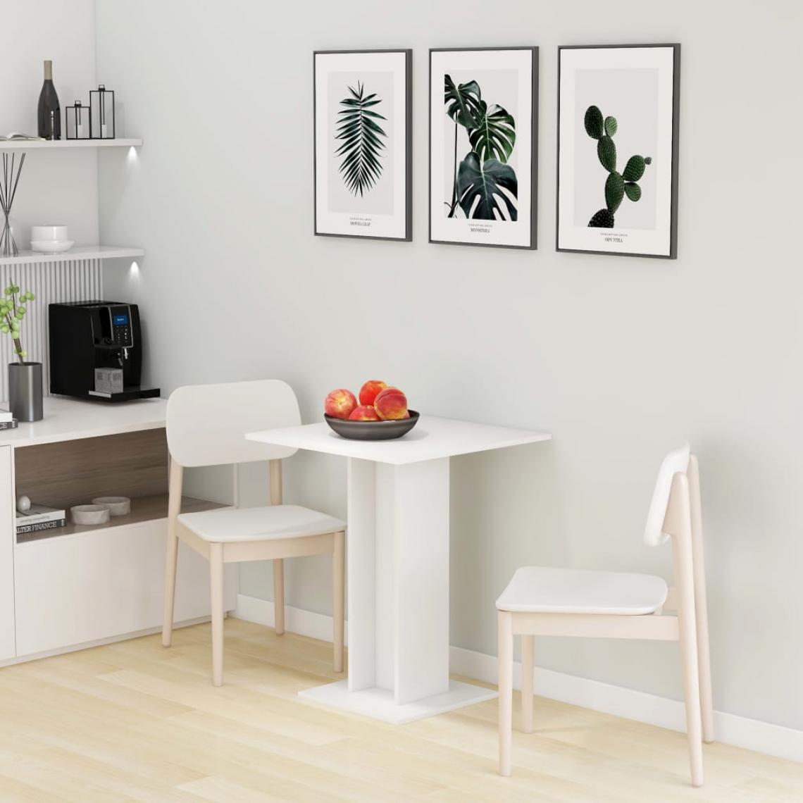 Chunhelife - Table de bistro Blanc 60x60x75 cm Aggloméré - Tables à manger