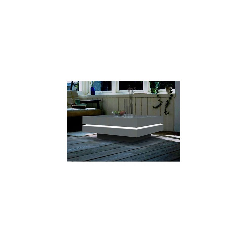 marque generique - Table basse LYESS - MDF laqué blanc - LEDs - Meubles TV, Hi-Fi