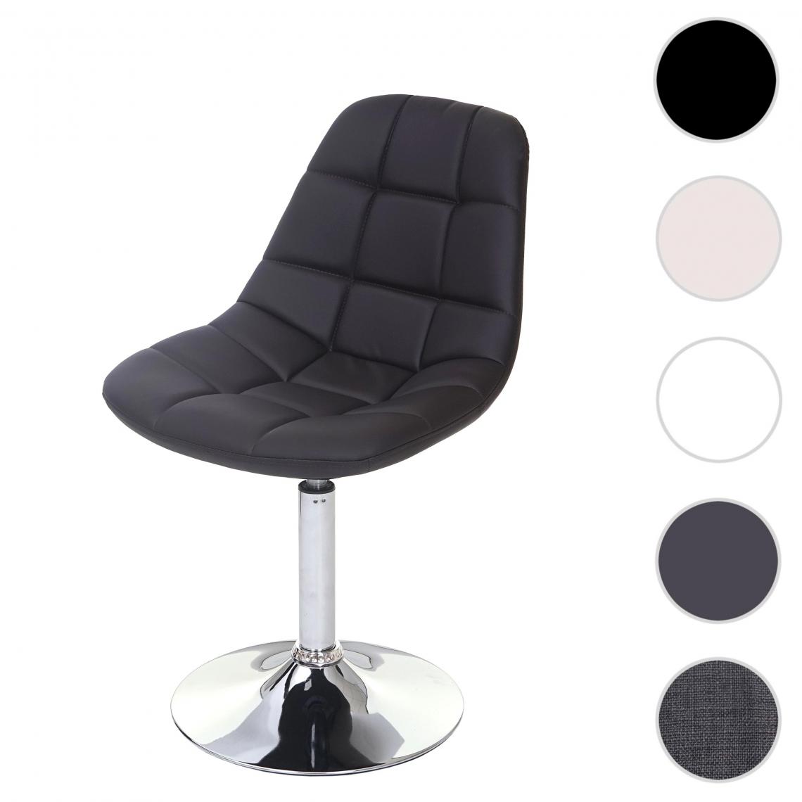 Mendler - Chaise de salle a  manger HWC-A60, chaise pivotante, design rétro ~ similicuir marron, pied chromé - Chaises