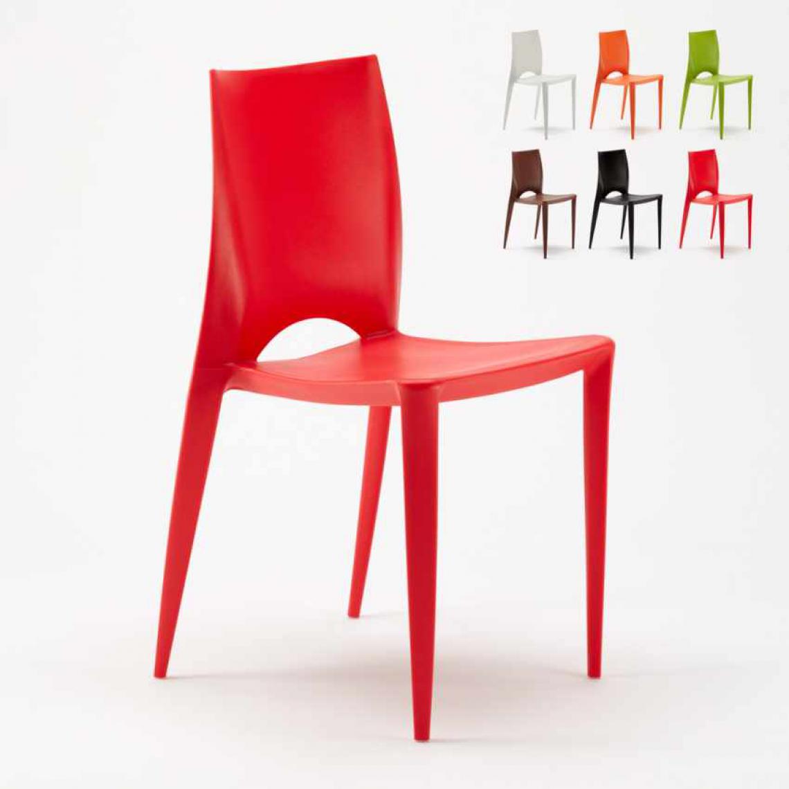 Ahd Amazing Home Design - Lot 20 Chaises Colorées Design Moderne Hôtel Bar Restaurant Extérieur Color, Couleur: Rouge - Chaises
