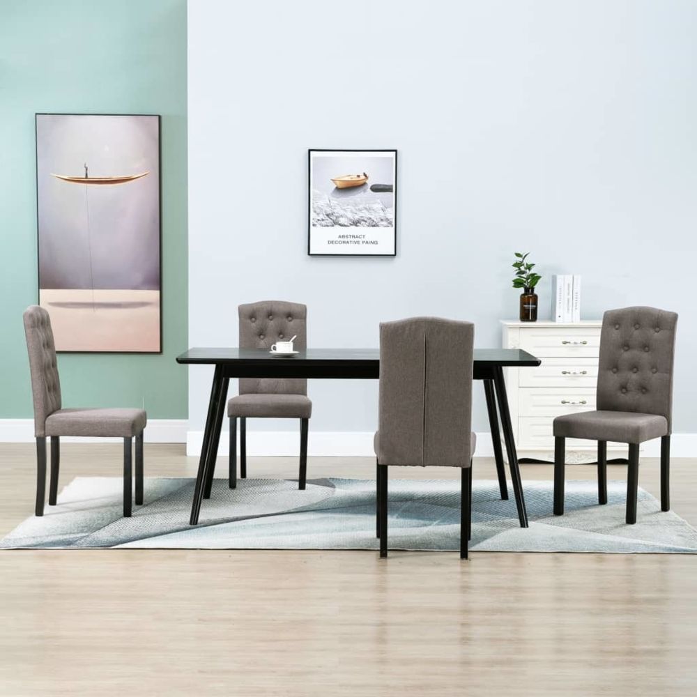 marque generique - Moderne Fauteuils et chaises edition Nouakchott Chaises de salle à manger 4 pcs Taupe Tissu - Chaises