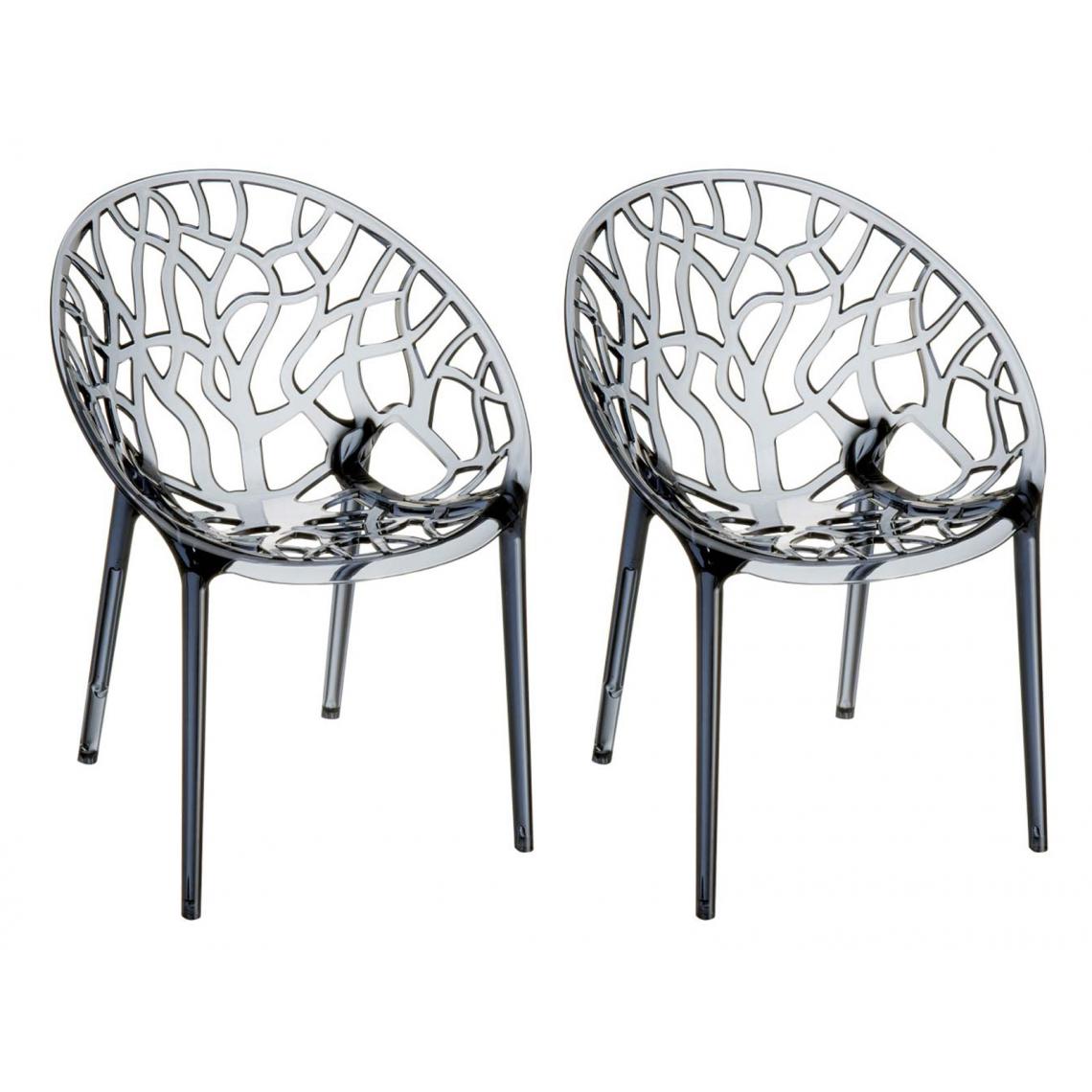 Icaverne - Stylé SET de 2 chaises empilables edition Banjul couleur gris - Tabourets