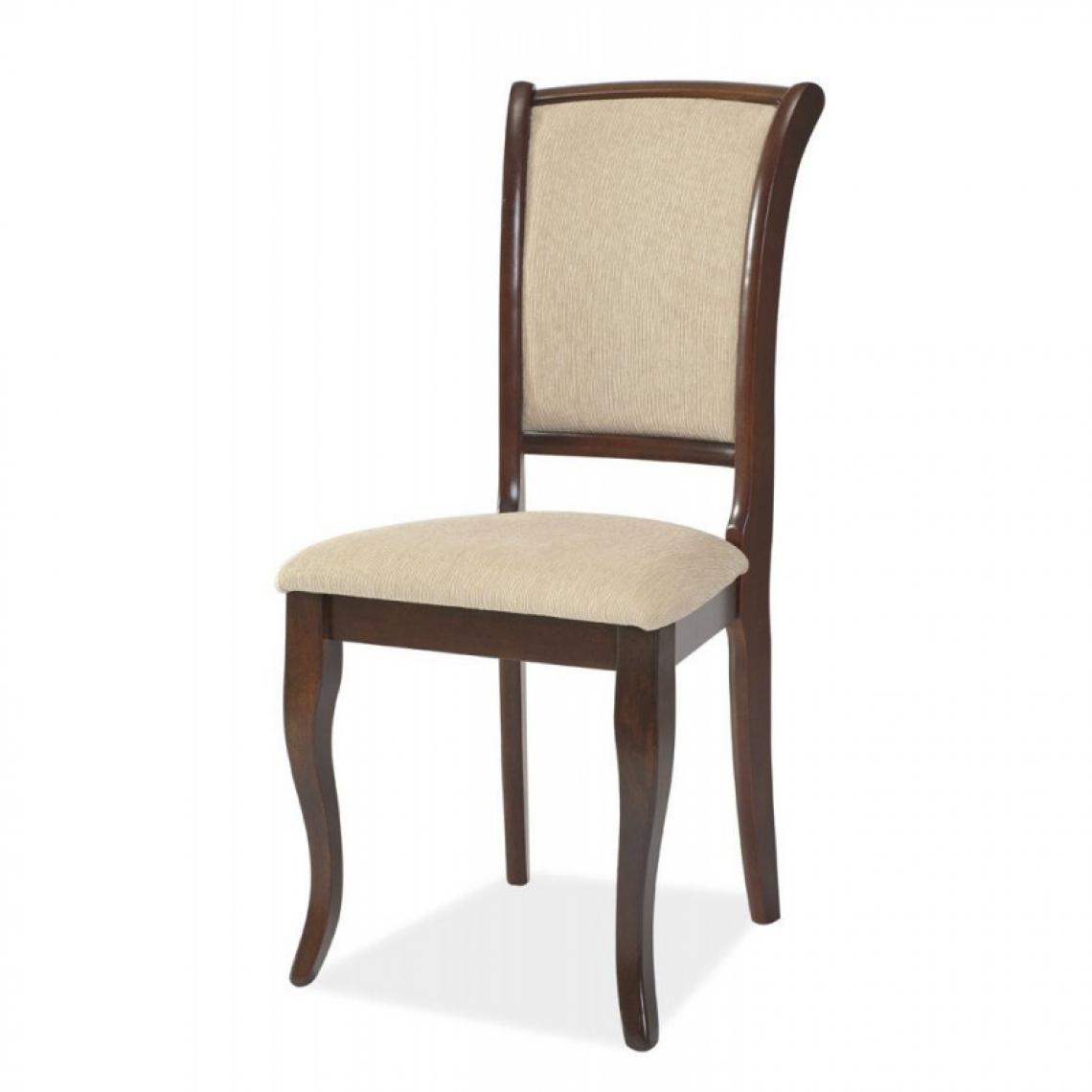 Ac-Deco - Chaise de salon - L 45 x P 42 x H 96 cm - Marron et beige - Chaises