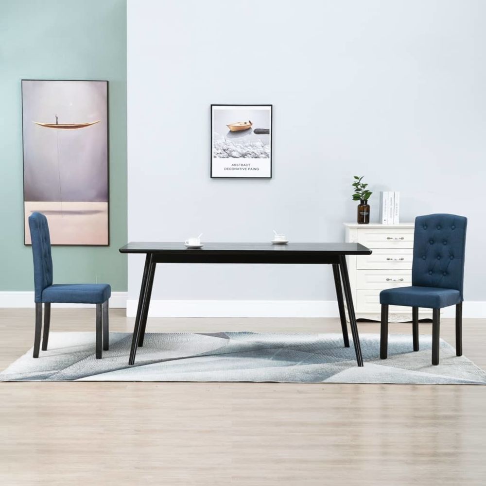 marque generique - Inedit Fauteuils et chaises collection Vilnius Chaises de salle à manger 2 pcs Bleu Tissu - Chaises