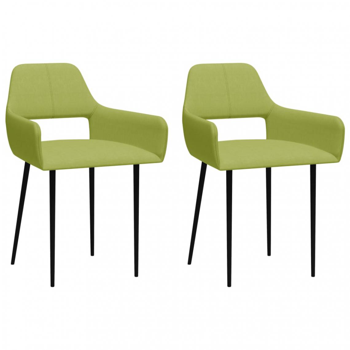 Icaverne - Superbe Fauteuils et chaises ligne Basseterre Chaises de salle à manger 2 pcs Vert Tissu - Chaises