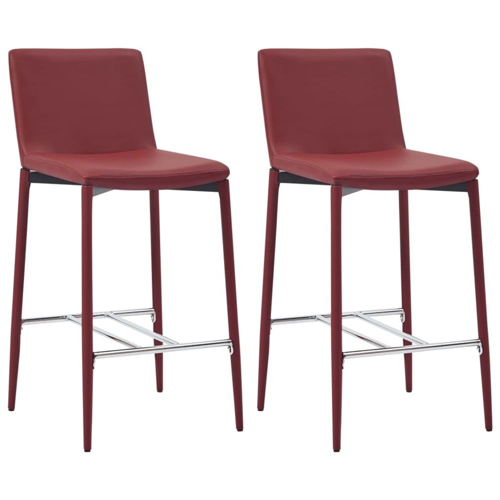 marque generique - Esthetique Fauteuils et chaises ensemble Sucre Chaises de bar 2 pcs Rouge bordeaux Similicuir - Tabourets