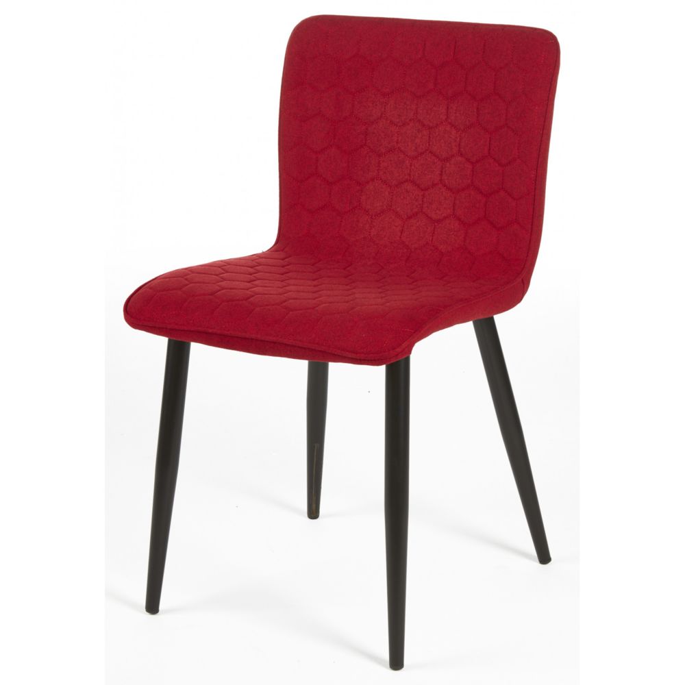 Bobochic - BOBOCHIC Lot de 4 chaises VEGA style industriel Rouge - Chaises