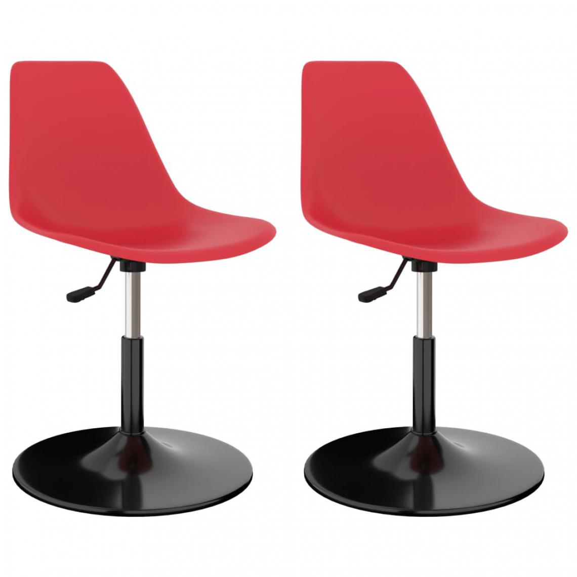 Icaverne - Admirable Fauteuils et chaises edition Tunis Chaises de salle à manger pivotantes 2 pcs Rouge PP - Chaises