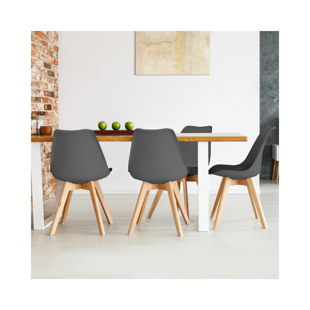 Idmarket - Lot de 4 chaises SARA gris foncé pour salle à manger - Chaises