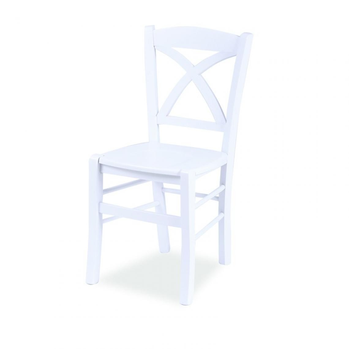 Webmarketpoint - Chaise en bois de hêtre blanc assise en contreplaqué 45x45xh.89 cm - Chaises