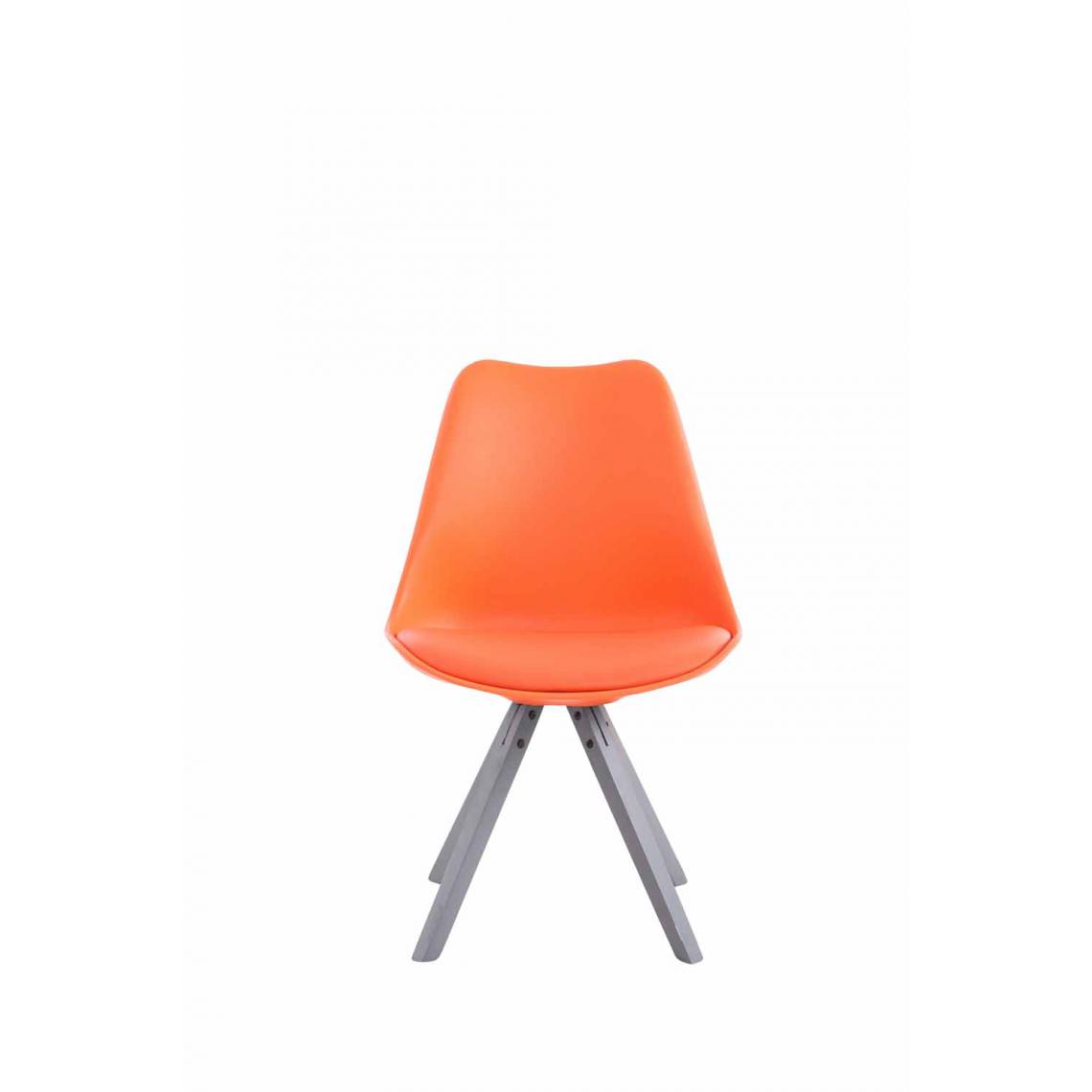Icaverne - sublime Chaise visiteur gamme Katmandou cuir synthétique Carré gris couleur Orange - Chaises