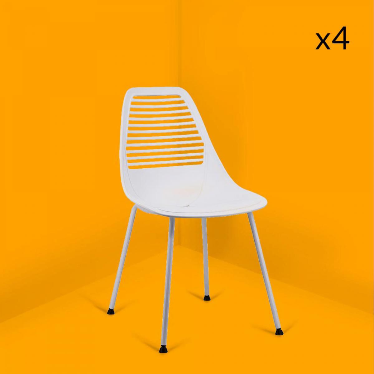 Concept Usine - Alice - Lot de 4 chaises design blanc - Chaises