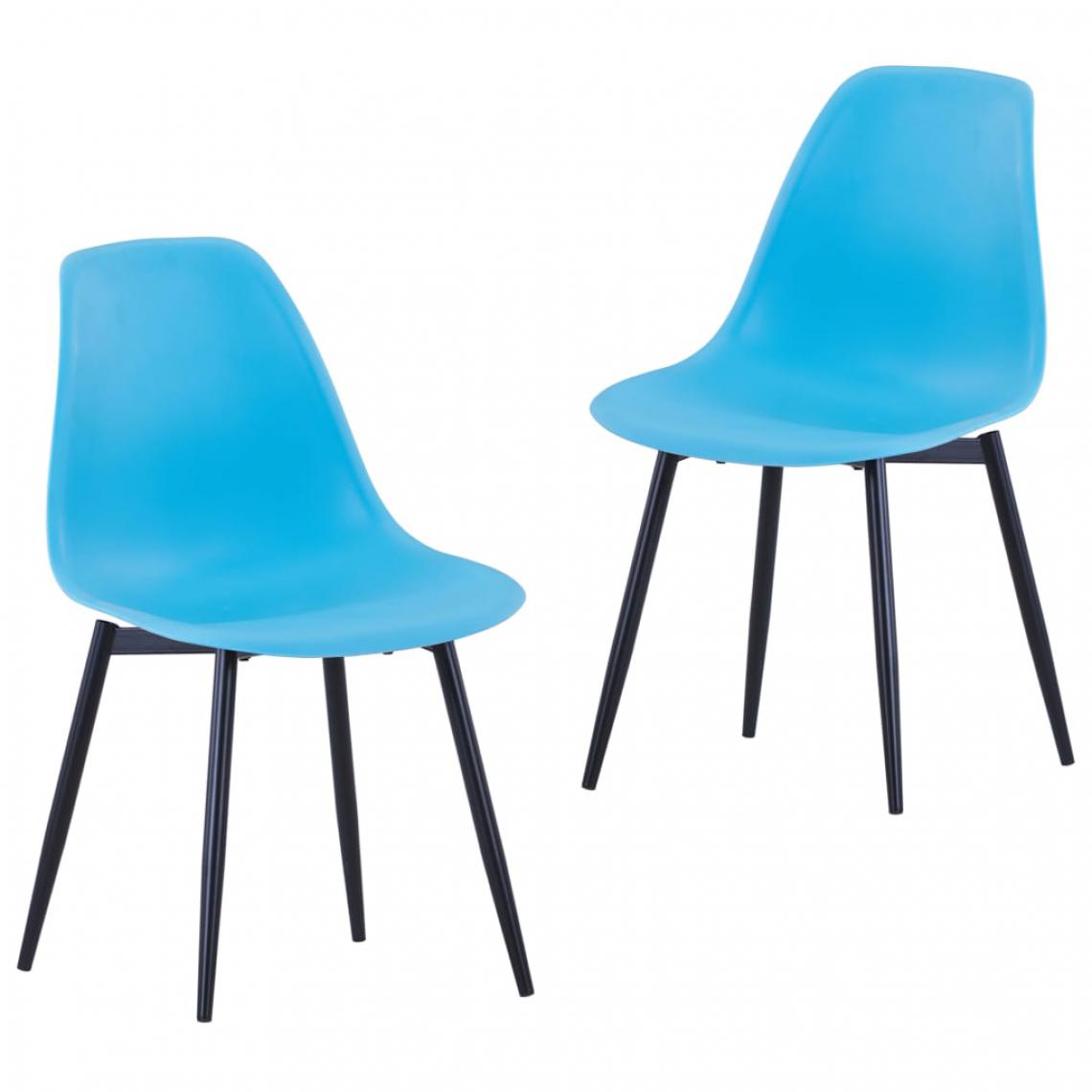 Icaverne - Stylé Fauteuils et chaises serie Kingstown Chaises de salle à manger 2 pcs Bleu PP - Chaises