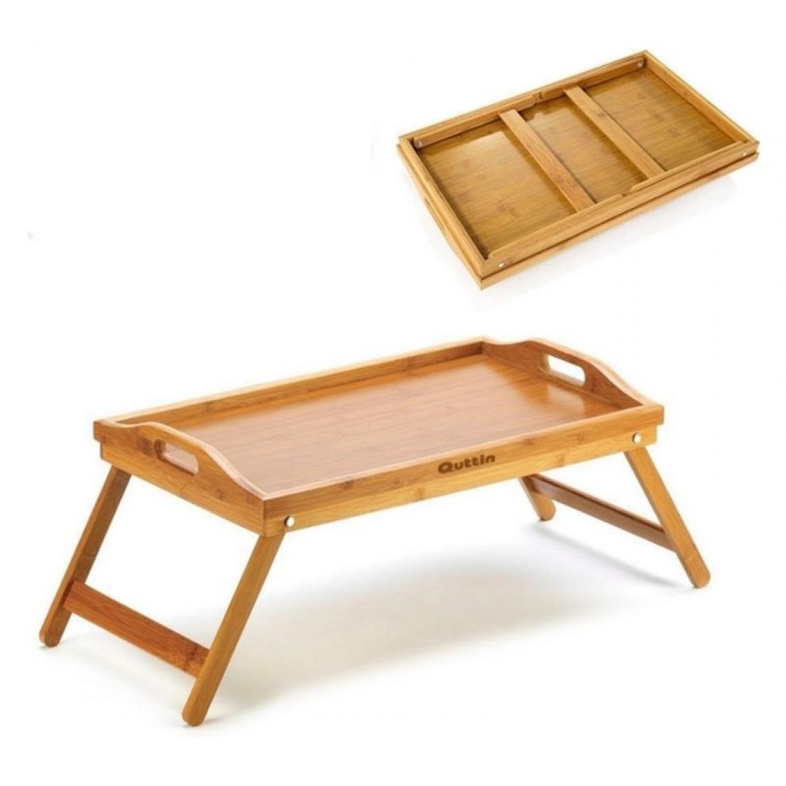 Inconnu - Plateau de lit pliable Quttin Bambou (50 X 30 cm) - Tables à manger