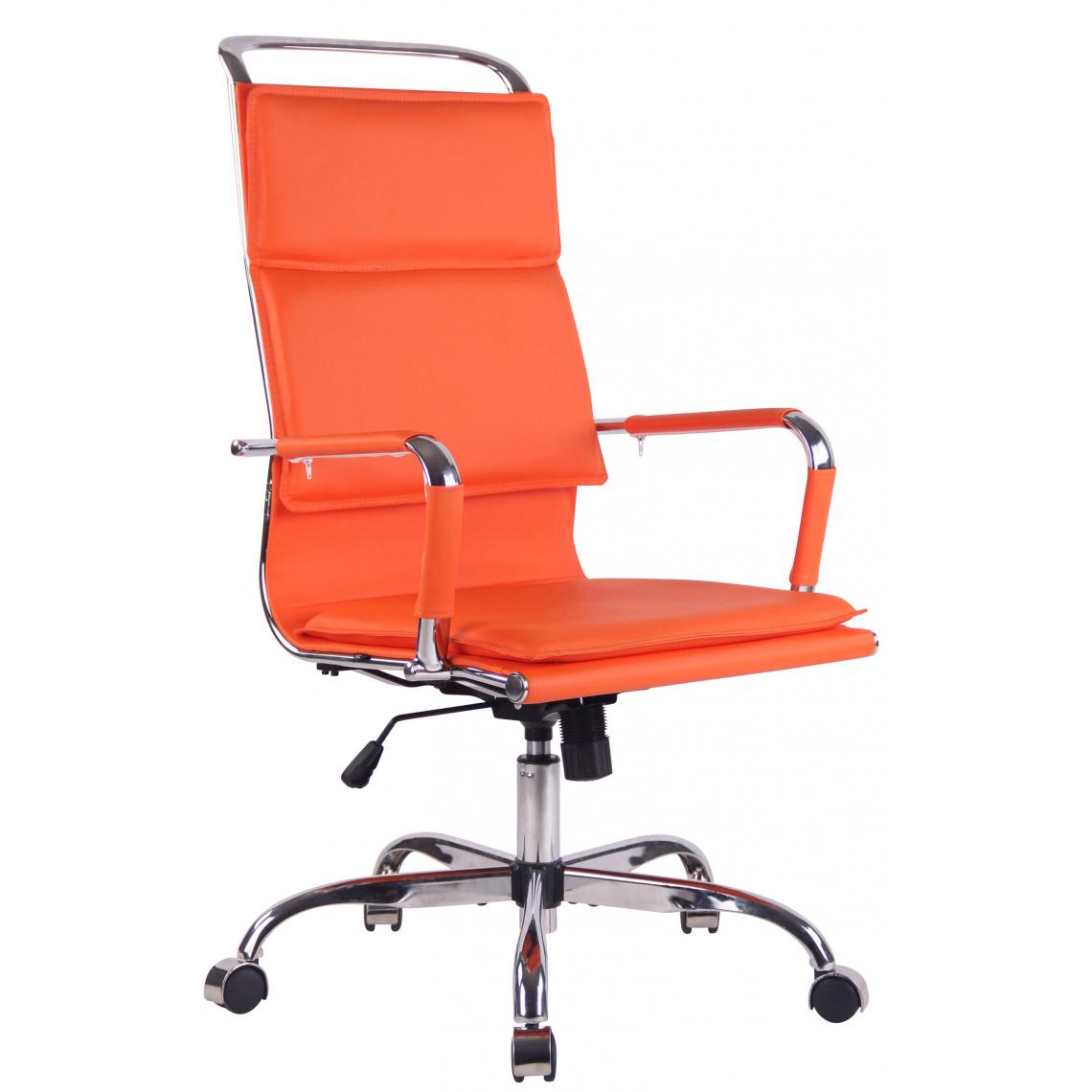 Icaverne - Contemporain Chaise de bureau en similicuir famille Nuku?alofa couleur Orange - Chaises