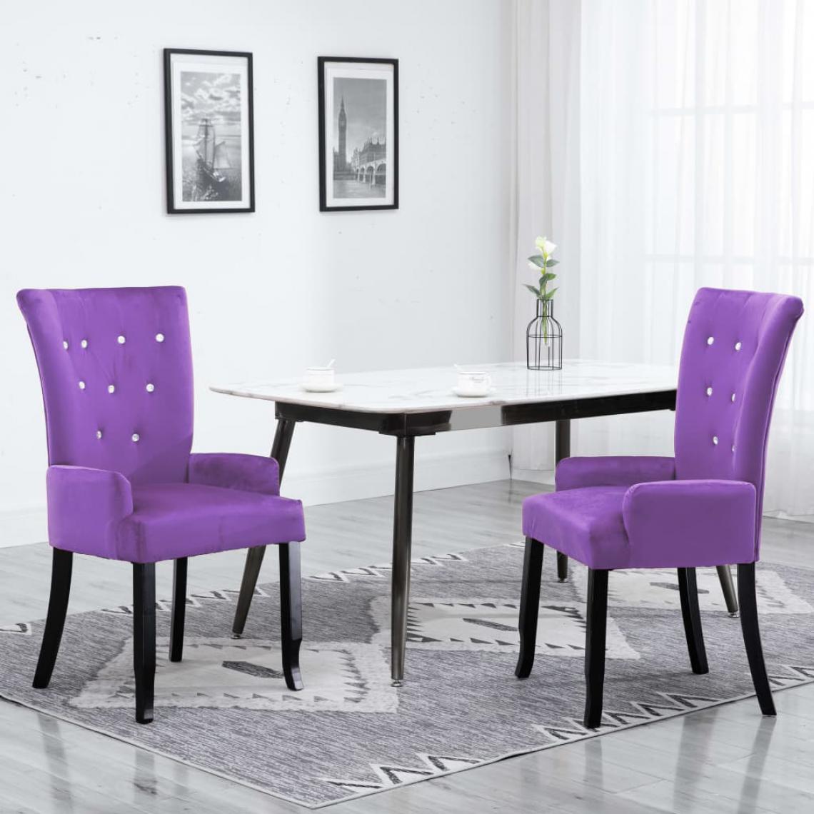 Uco - UCO Fauteuil Violet Velours - Chaises