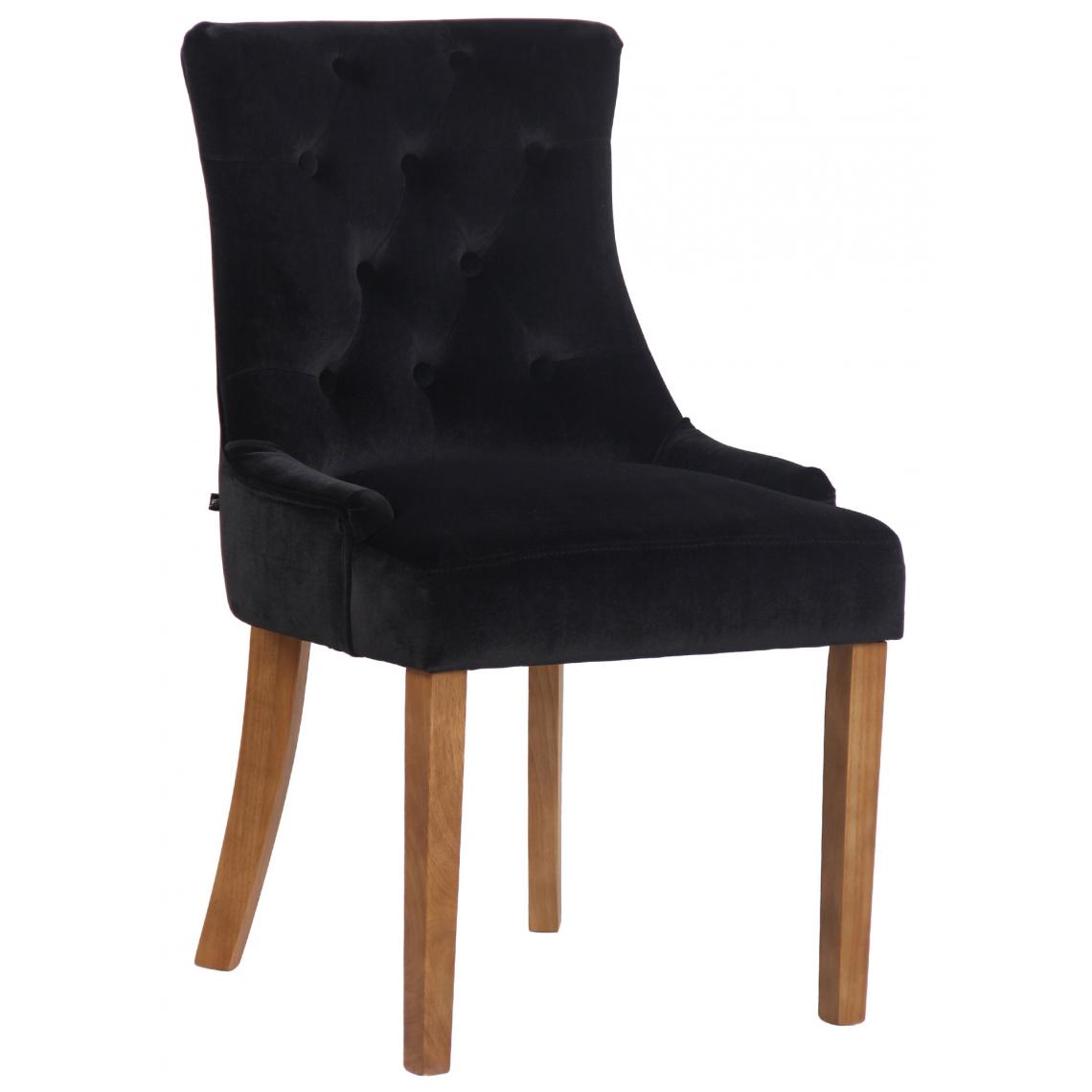 Icaverne - sublime Chaise de salle à manger ligne Avarua velours antique-light couleur noir - Chaises