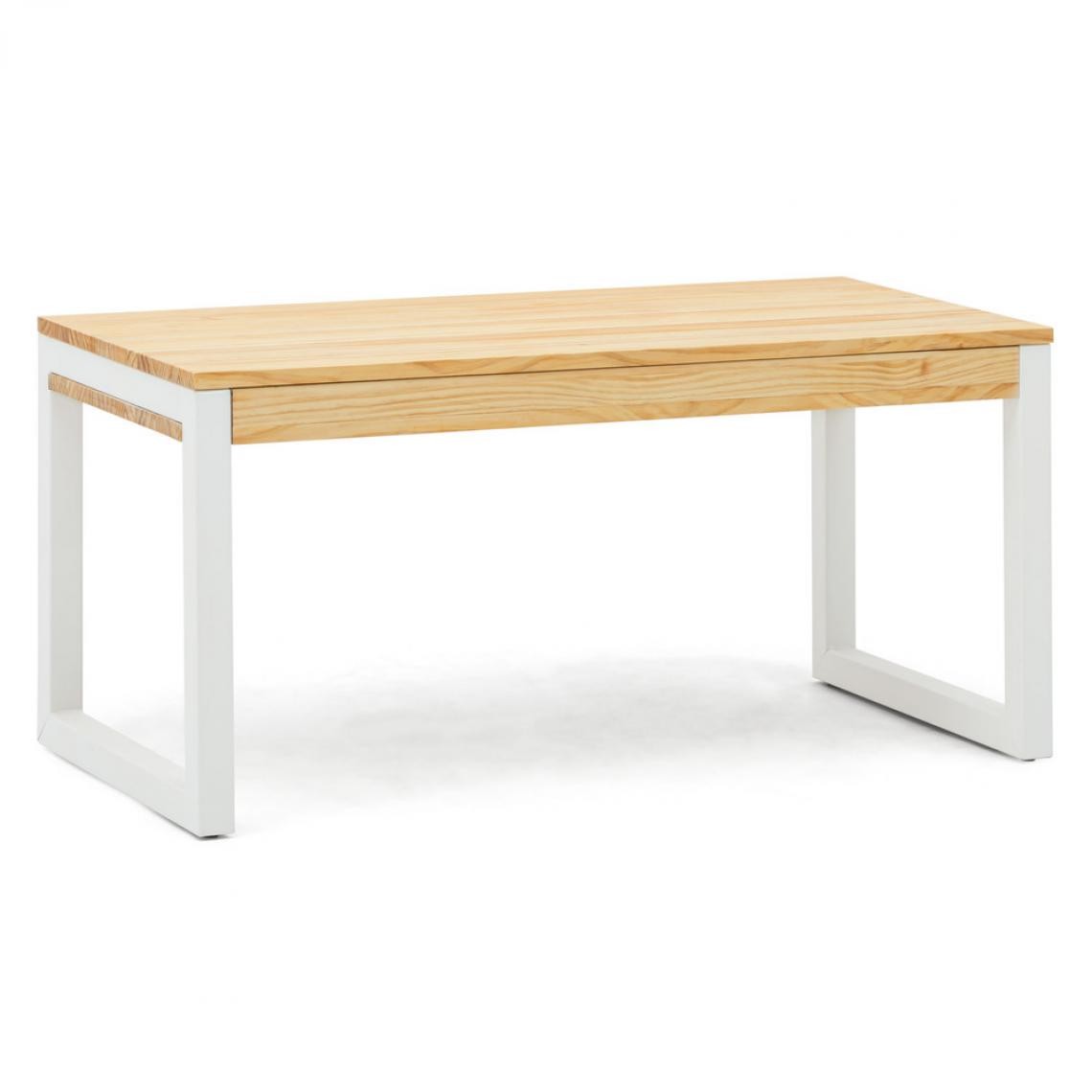BOX FURNITURE - Table basse relevable iCub Strong ECO 50x100x52 cm 18mm Blanc Naturel - Box Furniture - Tables basses