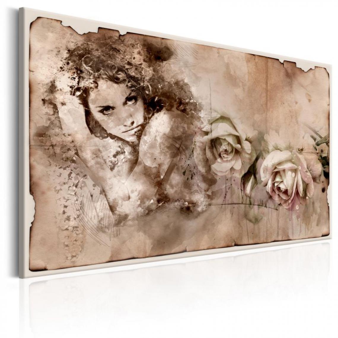 Artgeist - Tableau - Retro Style: Woman and Roses .Taille : 90x60 - Tableaux, peintures