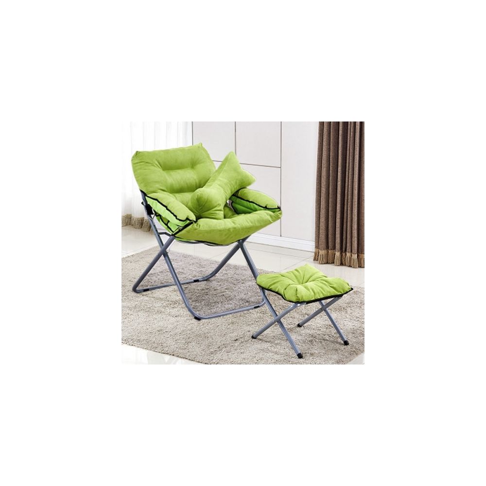 Wewoo - Salon créatif pliant paresseux canapé chaise simple longue tatami avec repose-pieds / oreiller vert - Chaises