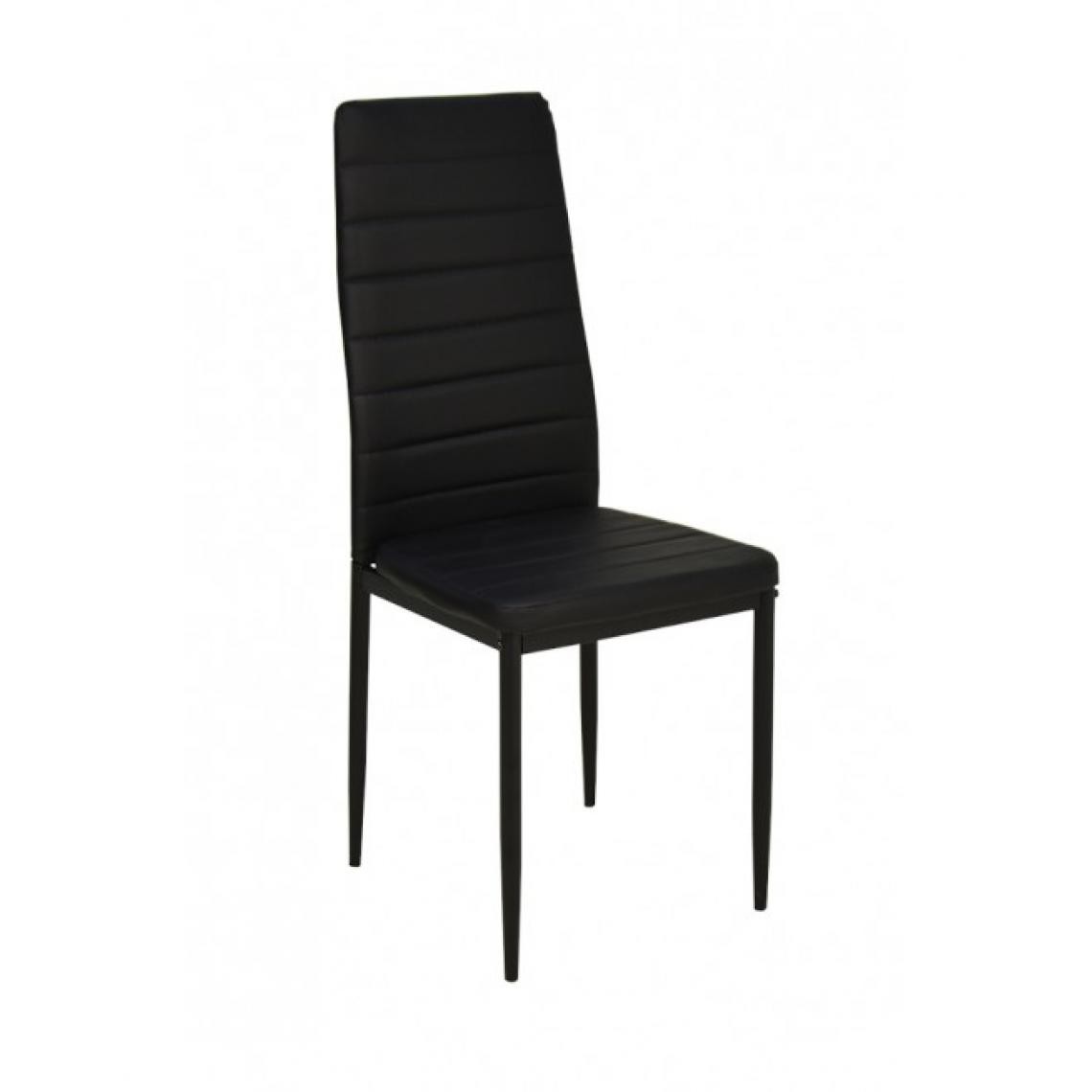 Hucoco - VELA - Chaise rembourrée style moderne salle à manger - 40x40x98 cm - Cadre en métal - Noir - Chaises