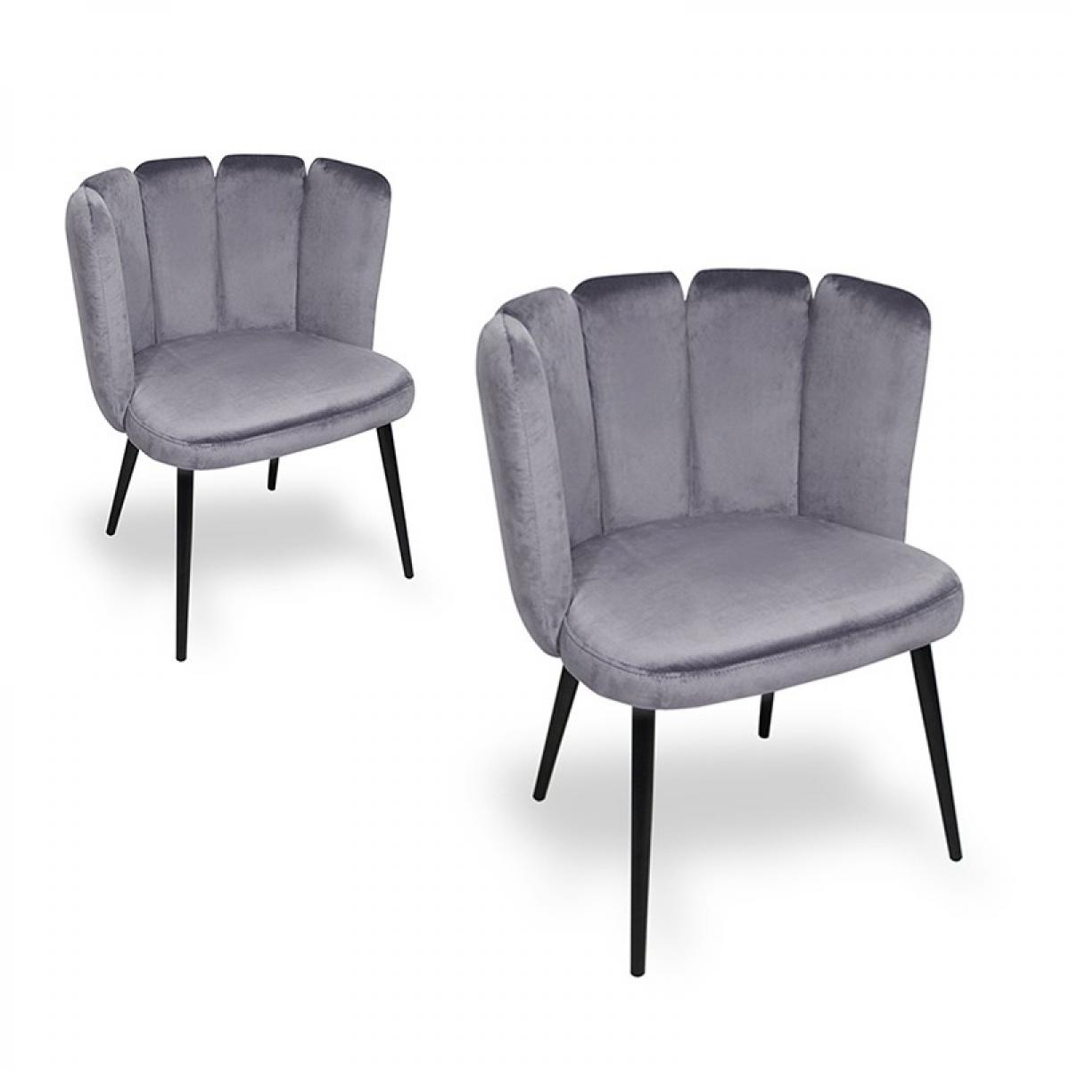 Meubler Design - Chaise de salle à manger X2 Belair - Gris - Chaises