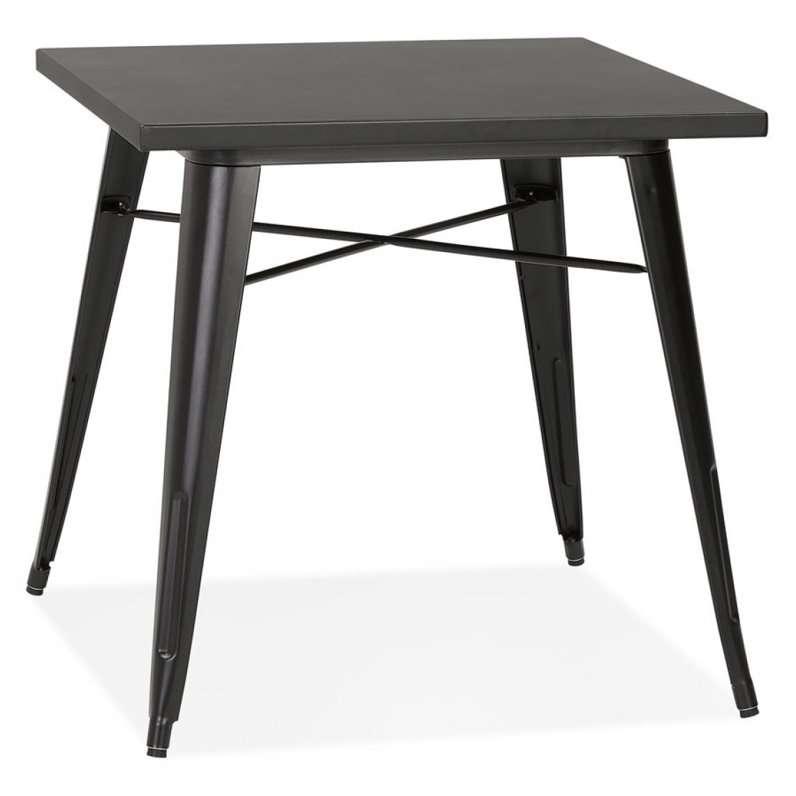 Alterego - Petite table à dîner style industriel 'LALOU' noire - 76x76 cm - Tables à manger