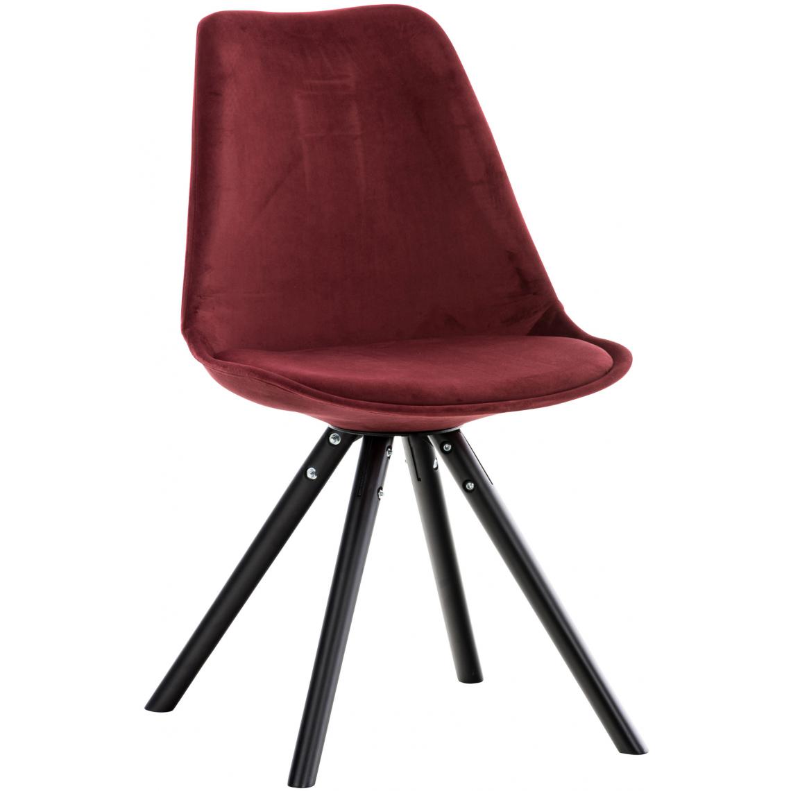 Icaverne - Moderne Chaise ronde en velours ligne Manille noir couleur rouge - Chaises